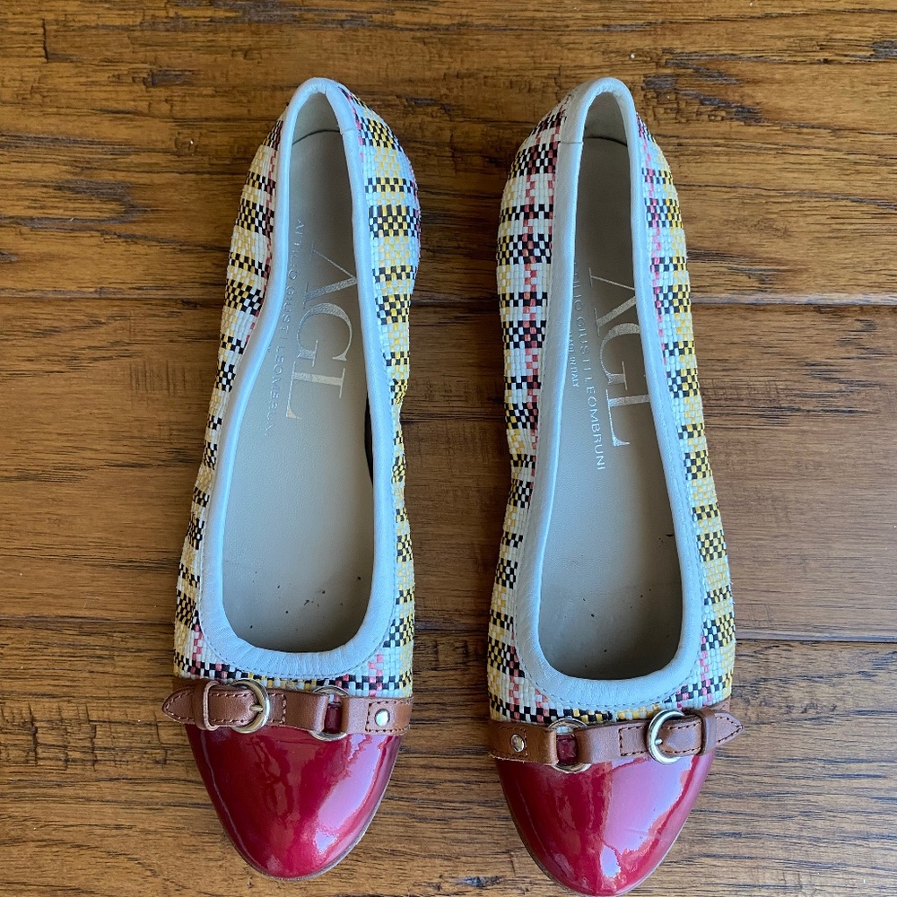 AGL Attilio Giusti Leombruni Monika Plaid Ballet Flat Shoes, EU 39.5 | US 9.5